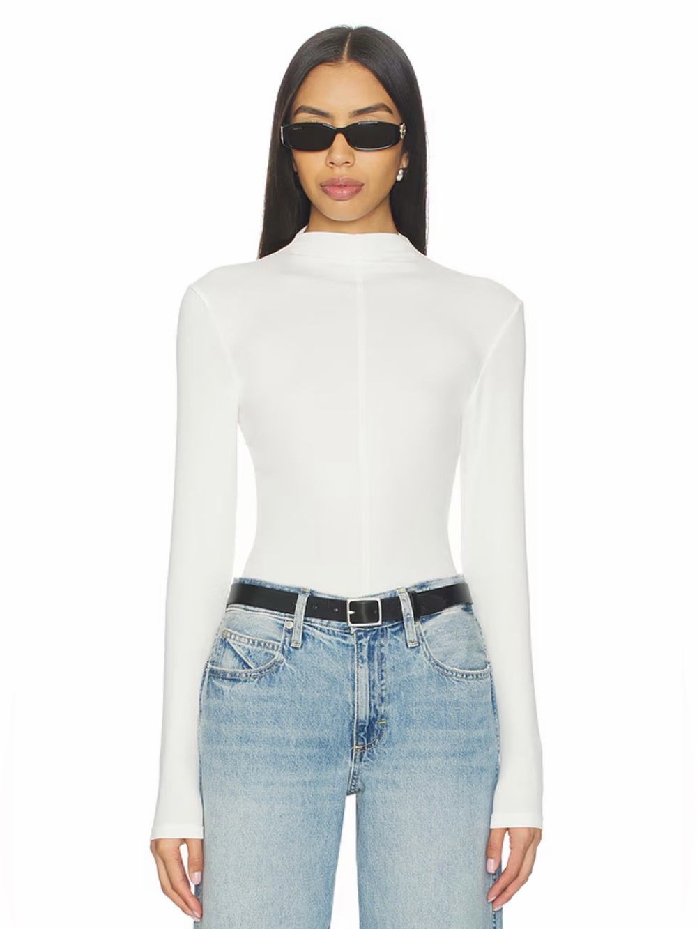 pistola Dara Long Sleeve Funnel Neck Top in Ecru size XS